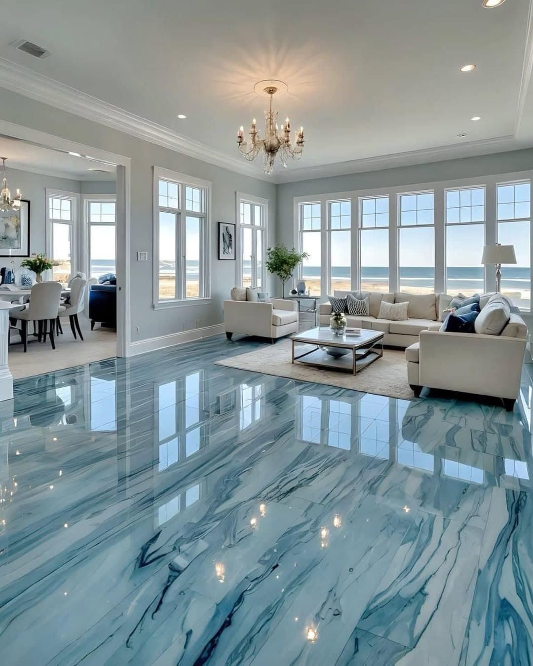 Marble Living Room Floor